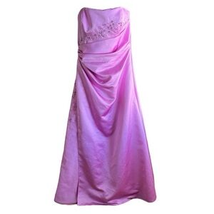 Davids Bridal strapless formal bridesmaid dress gown size 14